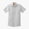 Short Sleeve Striped Industrial Work Shirt Thumbnail